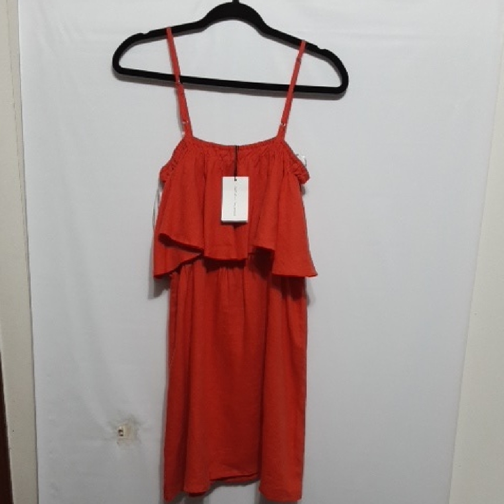 FAITHFUL THE BRAND Beachy Cottage Core Orange  Sleeveless‎ Dress